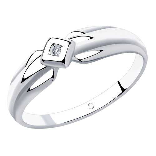 Кольцо женское SOKOLOV из серебра с бриллиантом 87010027 р.16.5 в Black Star Wear